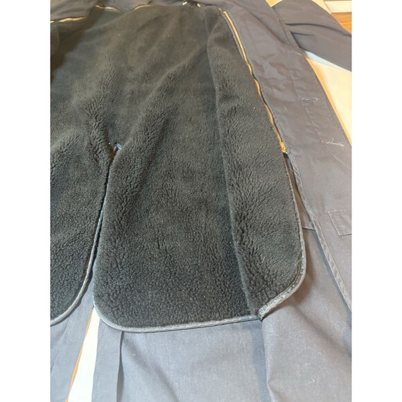 Vintage Military All Weather Trench Coat DSCP Removable Lining Navy Black 46L - Picture 8 of 10